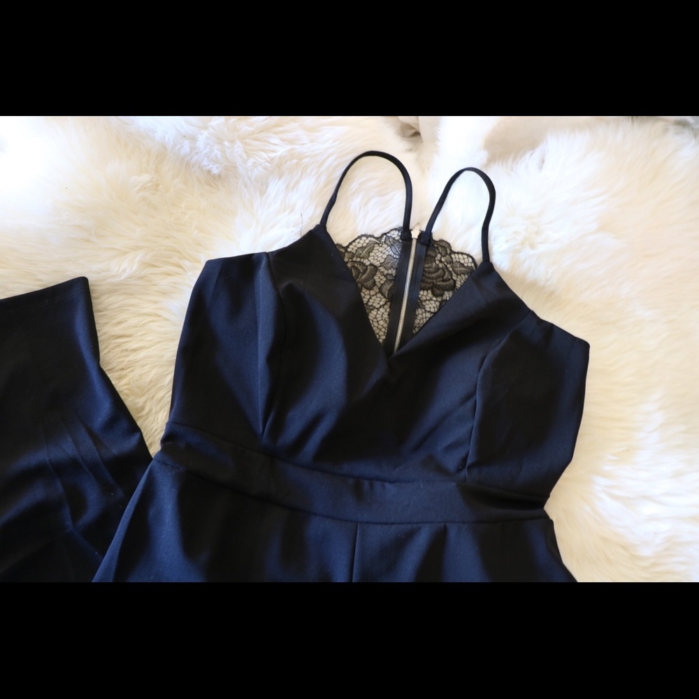 Beautiful open-back, lace-back jumpsuit